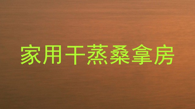 家用干蒸桑拿房