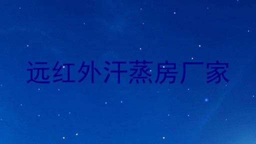 远红外汗蒸房厂家