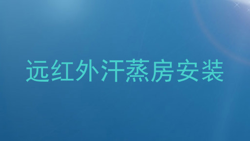 远红外汗蒸房安装