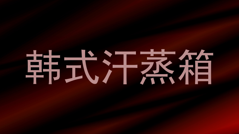 韩式汗蒸箱