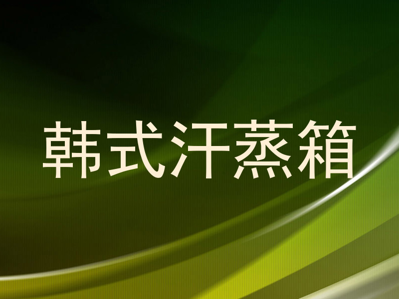 韩式汗蒸箱