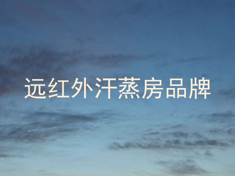 远红外汗蒸房品牌