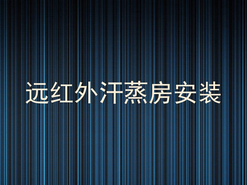 远红外汗蒸房安装