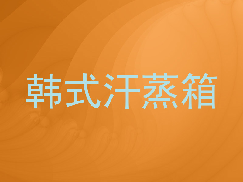韩式汗蒸箱
