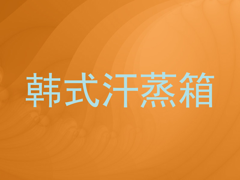 韩式汗蒸箱
