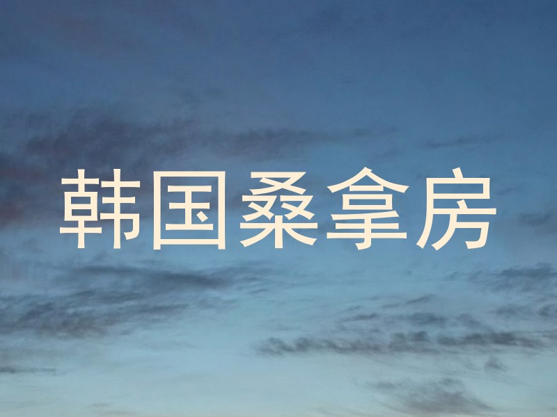 韩国桑拿房