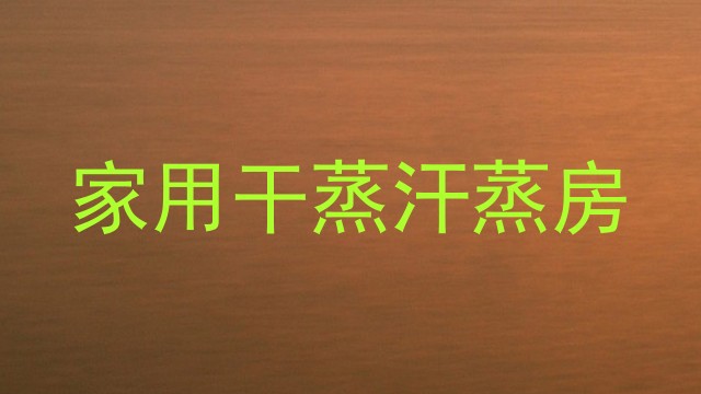 家用干蒸汗蒸房