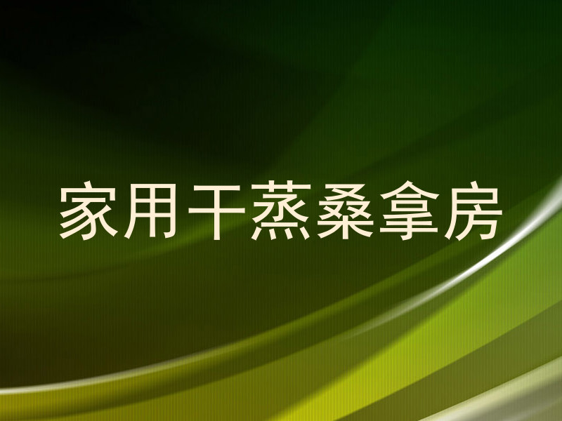 家用干蒸桑拿房