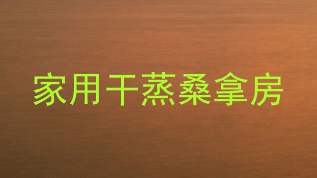 家用干蒸桑拿房