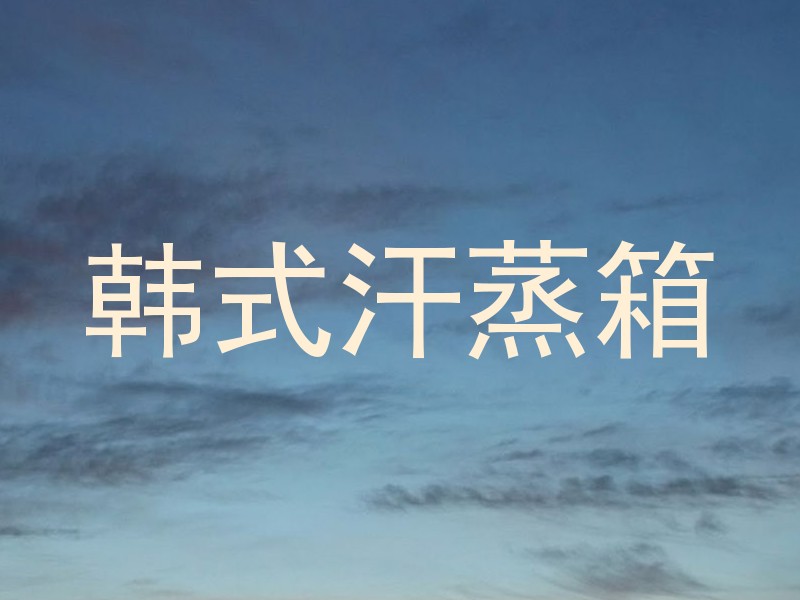 韩式汗蒸箱