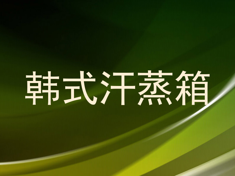 韩式汗蒸箱