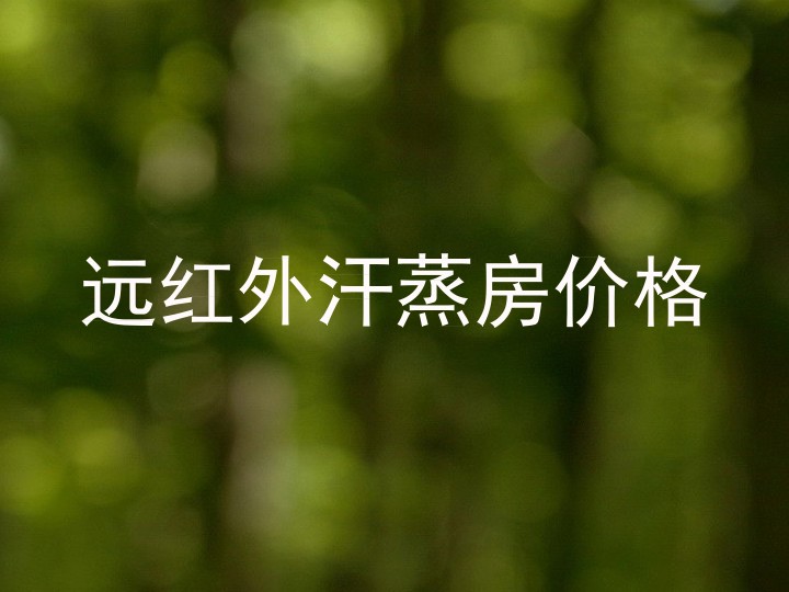 远红外汗蒸房价格