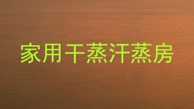 家用干蒸汗蒸房