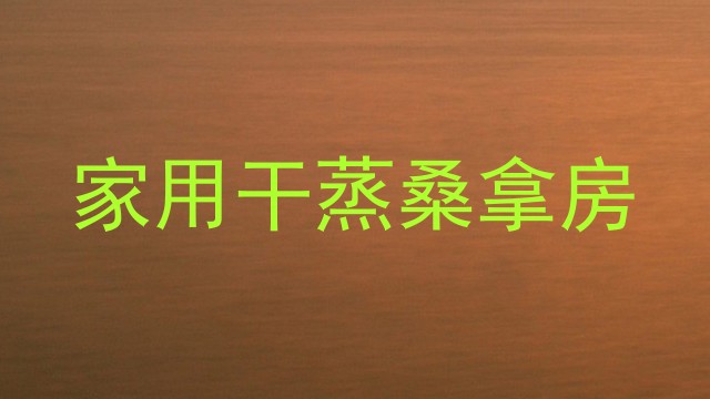 家用干蒸桑拿房
