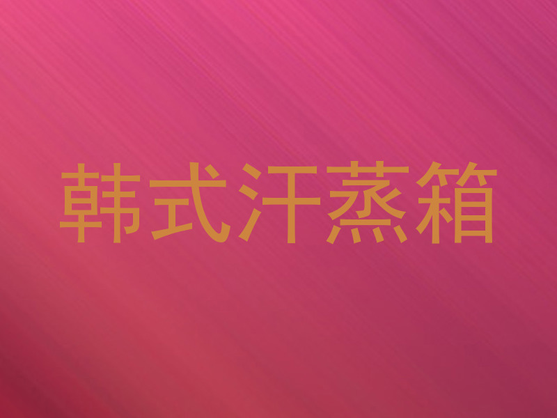 韩式汗蒸箱