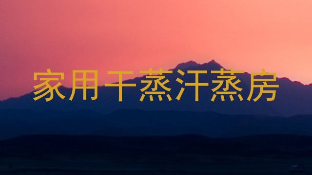 家用干蒸汗蒸房