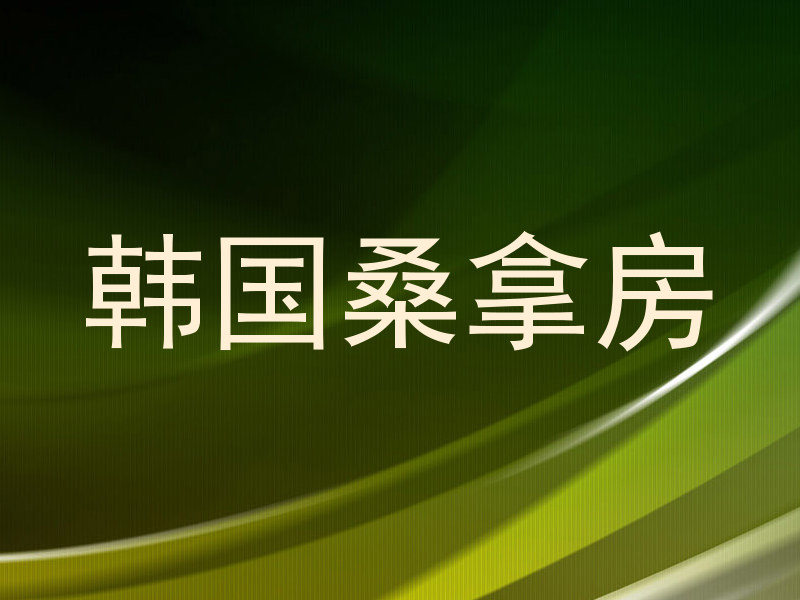 韩国桑拿房
