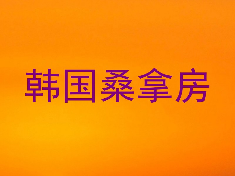 韩国桑拿房