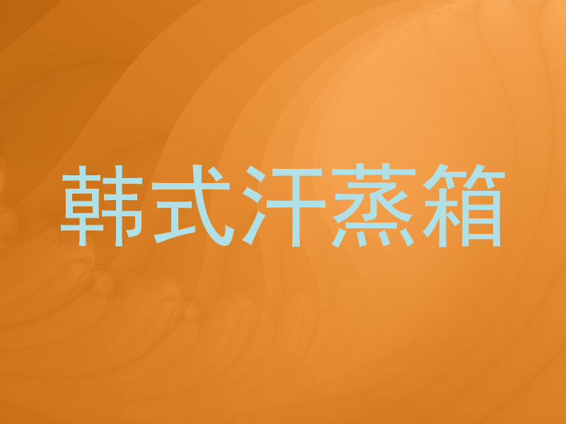 韩式汗蒸箱