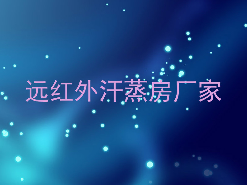 远红外汗蒸房厂家