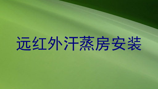 远红外汗蒸房安装