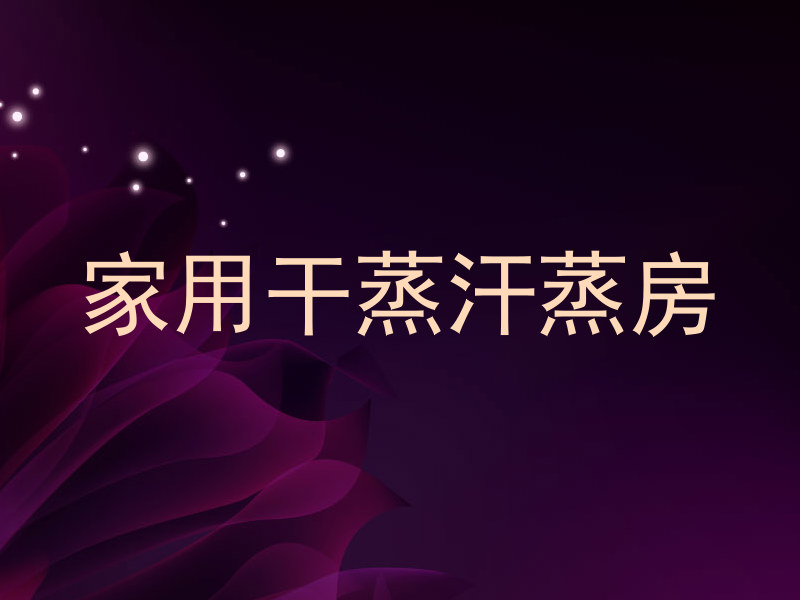 家用干蒸汗蒸房